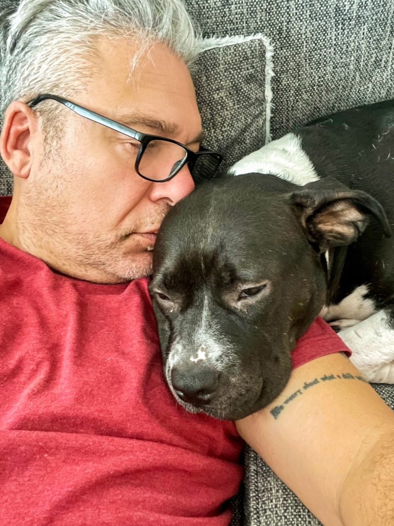Chaz with his dog, Moira