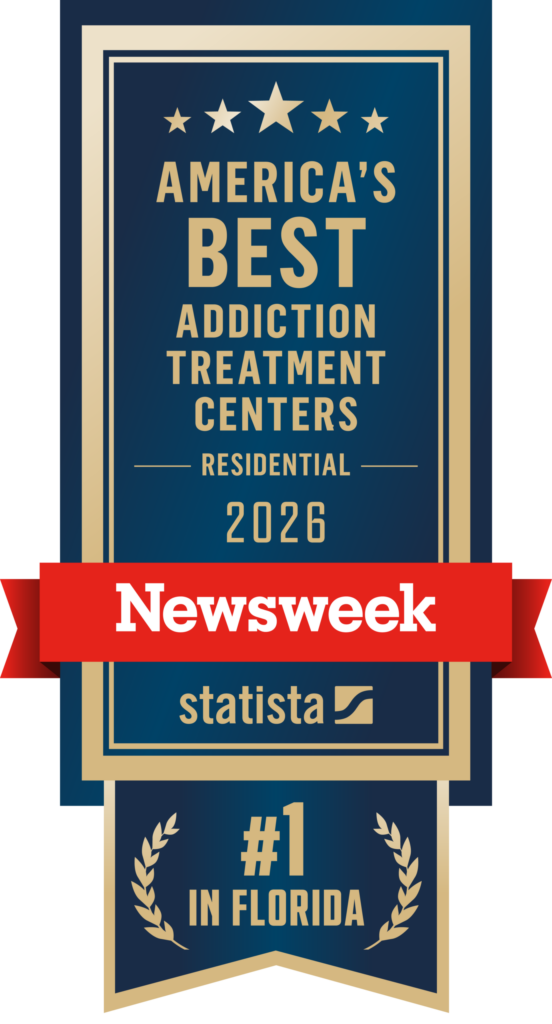 Newsweek America's Best Residential Addiction Treatment Centers 2026 award badge ranking Riverside Recovery of Tampa #1 in Florida (Newsweek 2026 rankings)